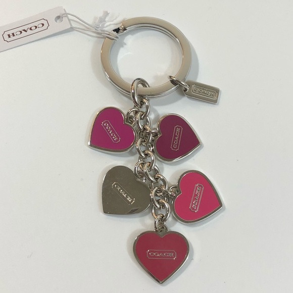 Coach Enamel Hearts Keychain NWT - Picture 2 of 3